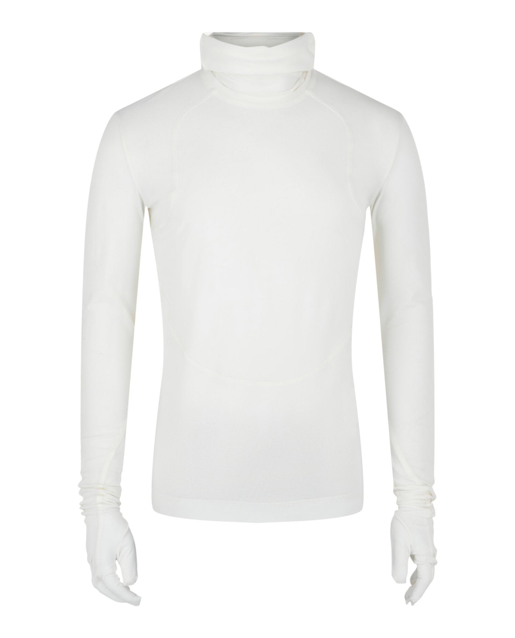 Givenchy Mens Long Sleeve Balaclava Shirt With Gloves White