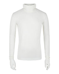 Givenchy Mens Long Sleeve Balaclava Shirt With Gloves White
