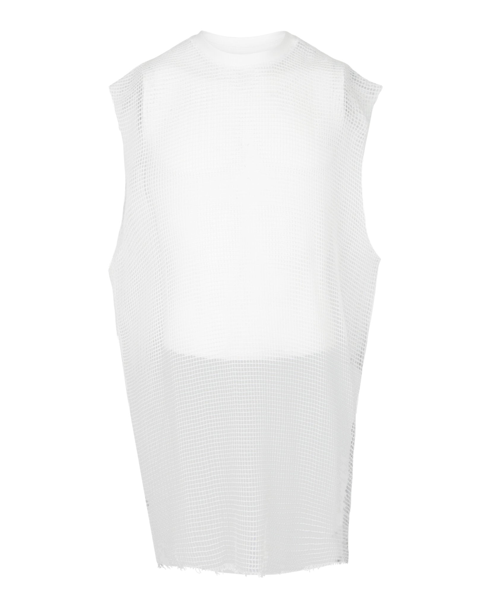 Givenchy Mens Net Tank Top With Raw-Edge Trim