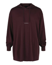 Givenchy Mens Logo Printed Hoodie Burgundy