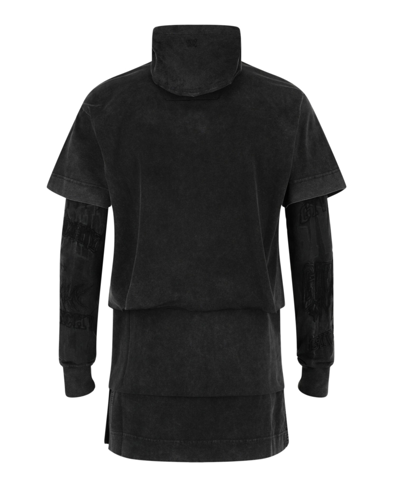 Givenchy Mens Layered Long Sleeve Graphic T-Shirt With Balaclava