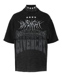 Givenchy Mens Layered Graphic T-Shirt With Balaclava Grey