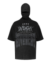 Givenchy Mens Layered Graphic T-Shirt With Balaclava