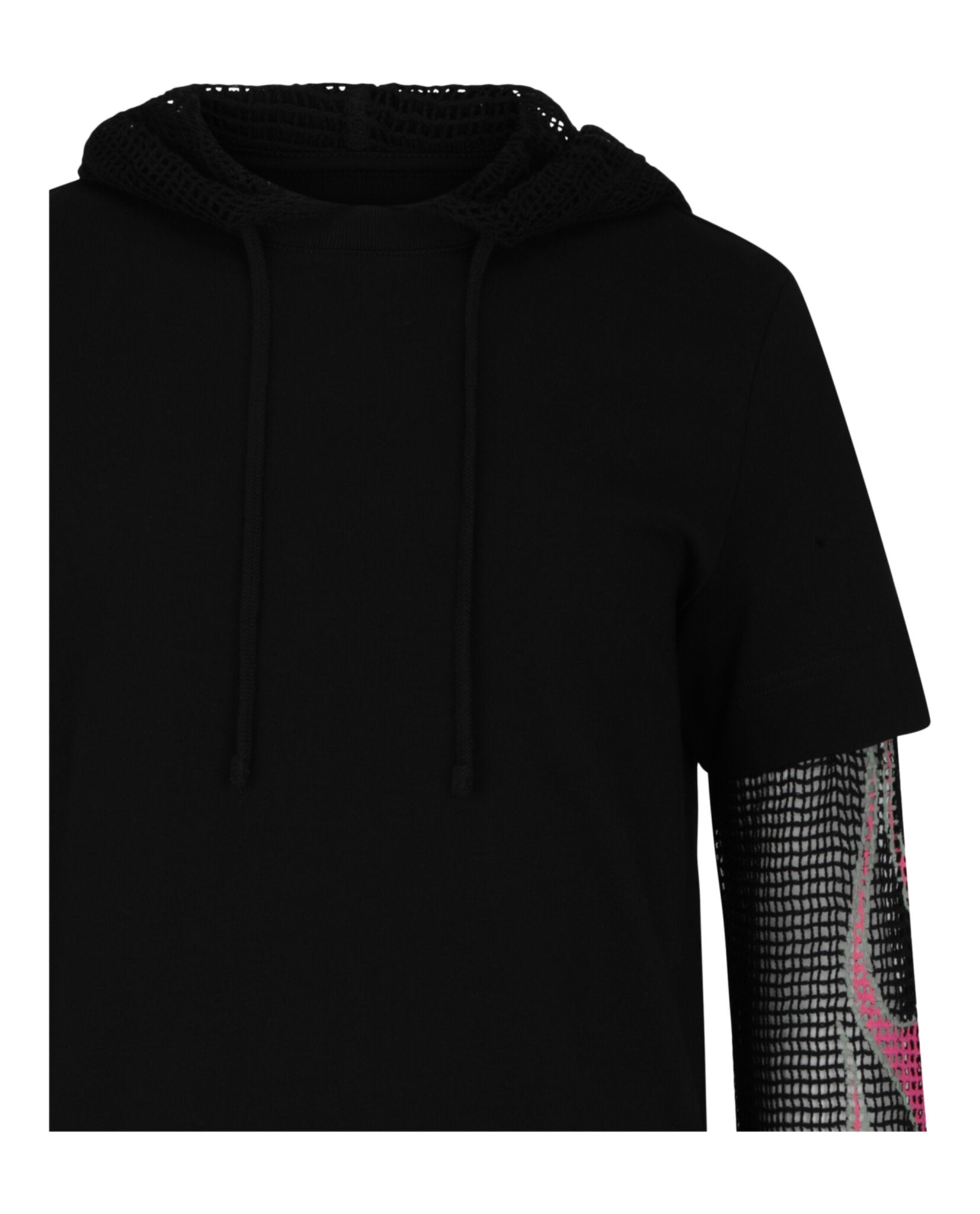 Givenchy Mens Overlapped Hooded T-Shirt In Cotton and Mesh – Bluefly