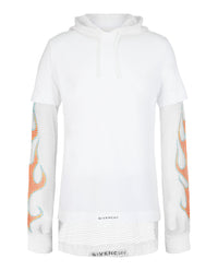 Givenchy Mens Overlapped Hooded T-Shirt In Cotton and Mesh
