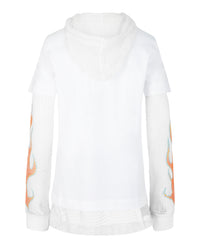 Givenchy Mens Overlapped Hooded T-Shirt In Cotton and Mesh