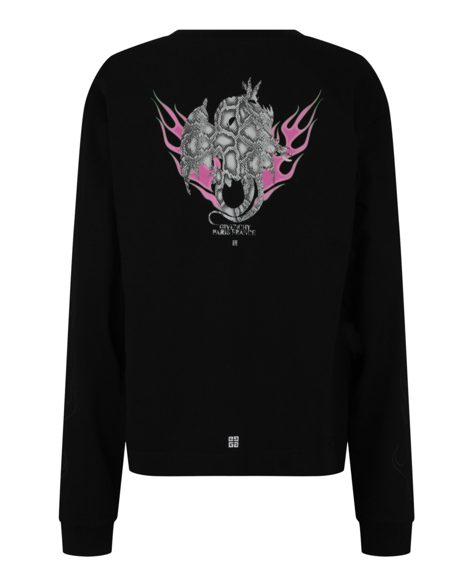 Givenchy Mens Flame-Graphic Long Sleeve T-Shirt
