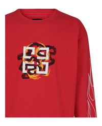 Givenchy Mens Boxy Fit 4G Dragon Long Sleeve T-Shirt