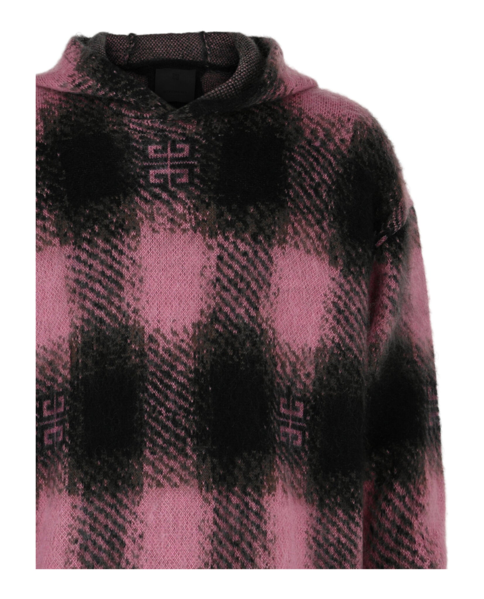 Givenchy Mens 4G Check Hooded Sweater