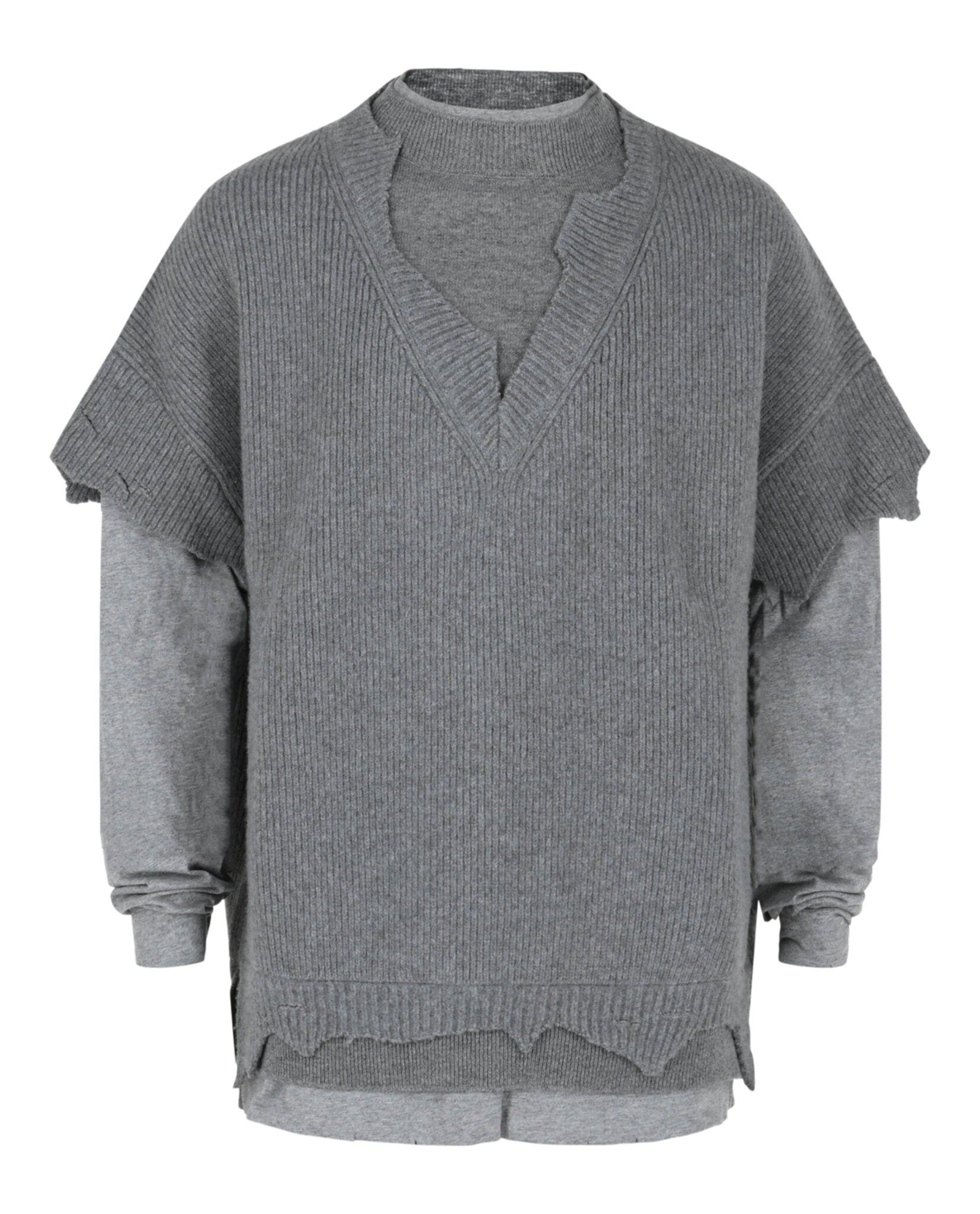 Givenchy Mens Wool Cut And Layer Sweater