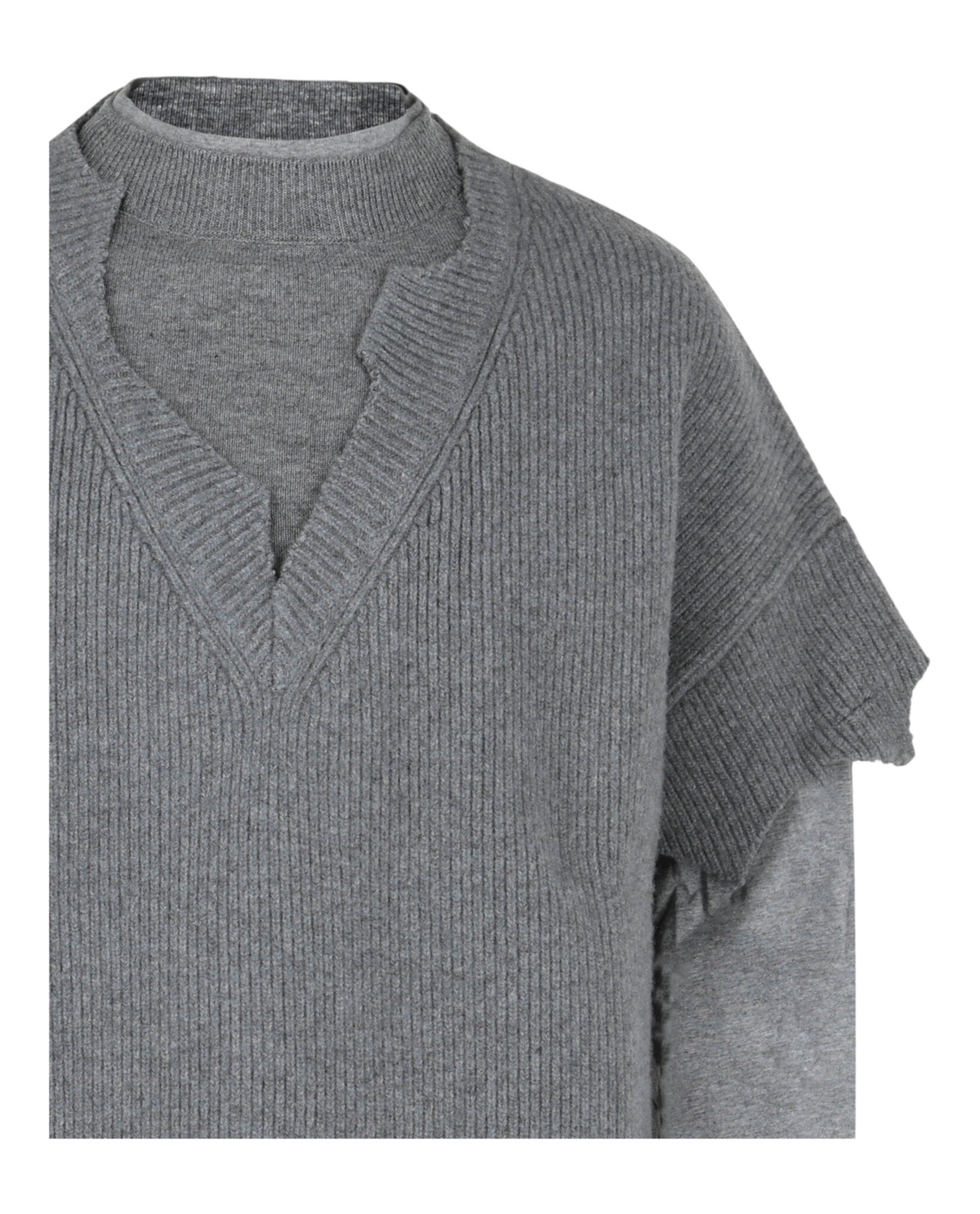 Givenchy Mens Wool Cut And Layer Sweater