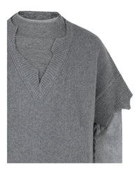Givenchy Mens Wool Cut And Layer Sweater