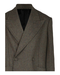 Givenchy Mens Double Breasted Herringbone Coat