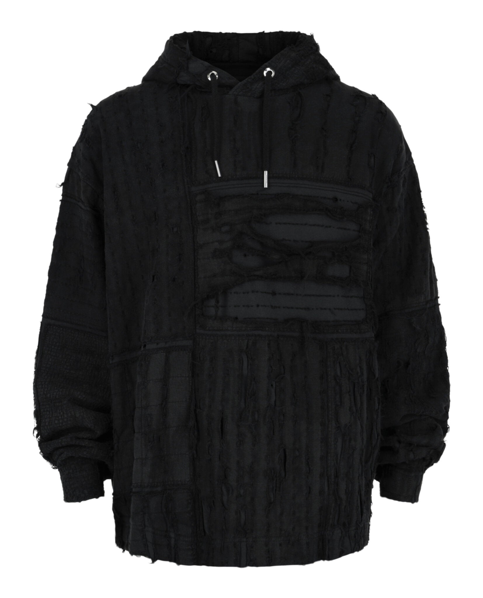 Givenchy Mens Destroyed Oversized Hoodie Black