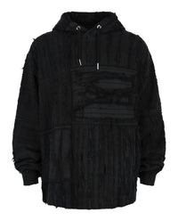 Givenchy Mens Destroyed Oversized Hoodie Black