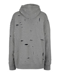 Givenchy Mens Oversized Destroyed Logo Hoodie
