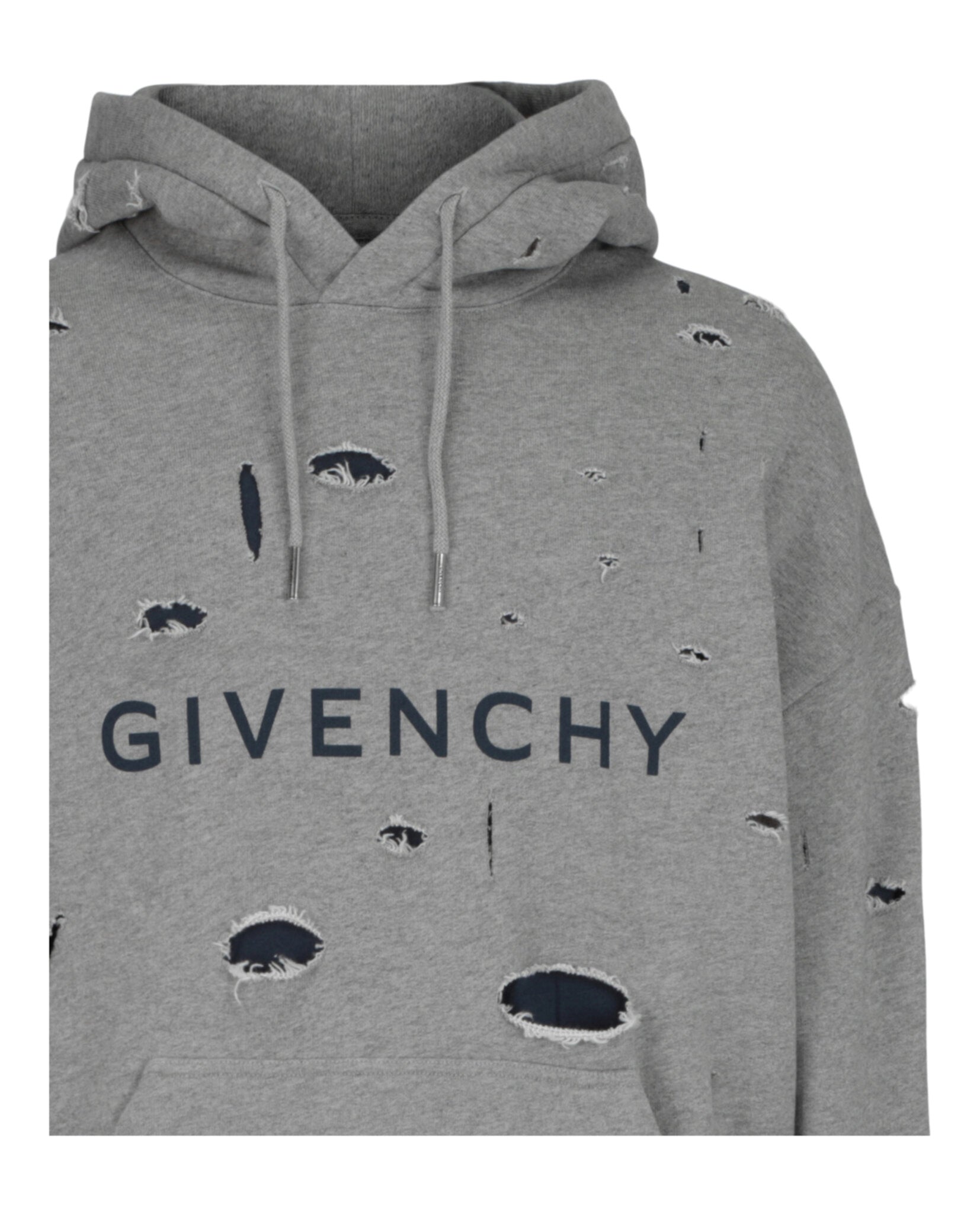Givenchy Mens Oversized Destroyed Logo Hoodie – Bluefly