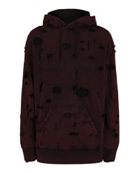 Givenchy Mens Destroyed Logo Hoodie