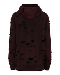 Givenchy Mens Destroyed Logo Hoodie