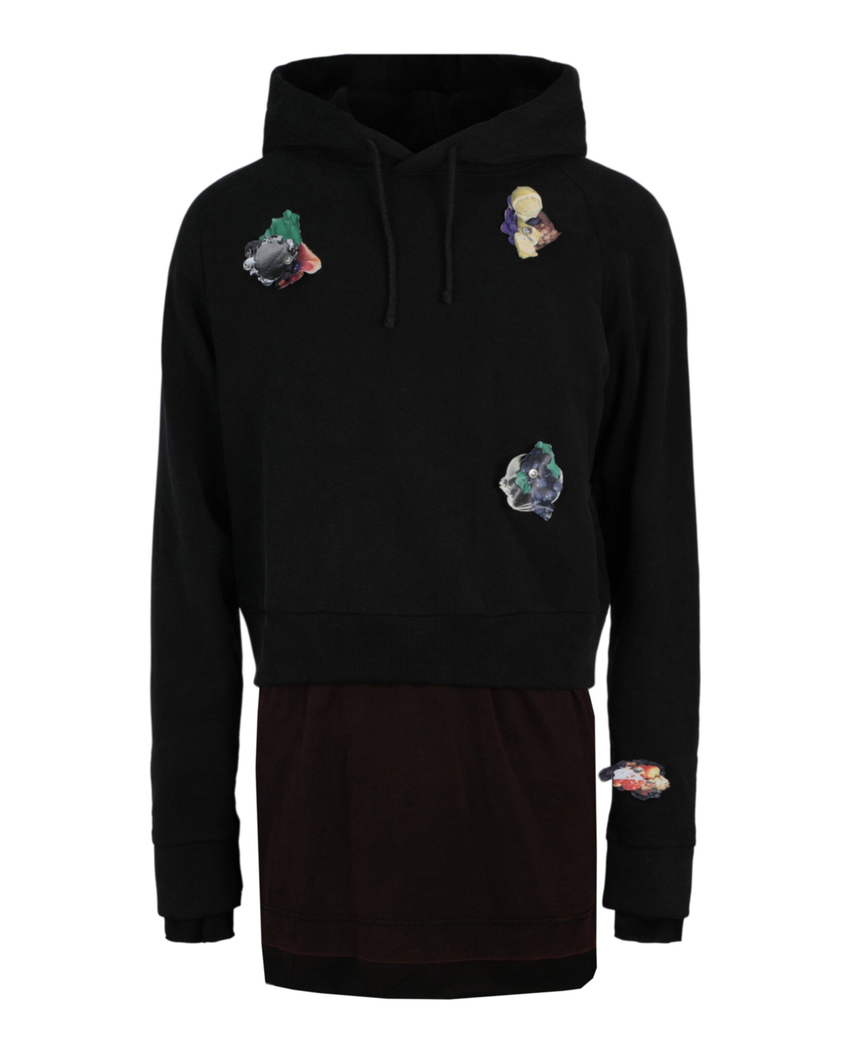 Givenchy Mens Overlapped Hoodie In Cotton With Decals