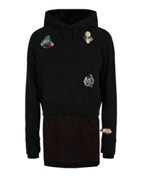 Givenchy Mens Overlapped Hoodie In Cotton With Decals