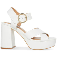 Elkin Womens Leather Slingback Platform Sandals