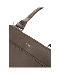 Hugo Boss Leather Messenger Bag Men Green