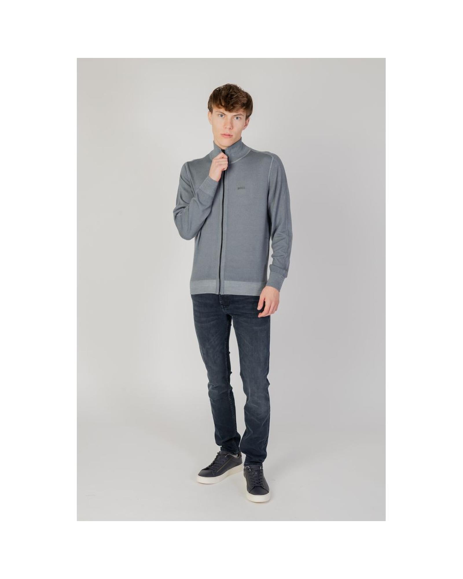 Hugo Boss Casual ZipUp Cardigan 50410116 001 Men Gray
