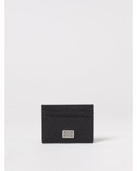 Dolce & Gabbana Card Holder Leather Wallet Men Black Black