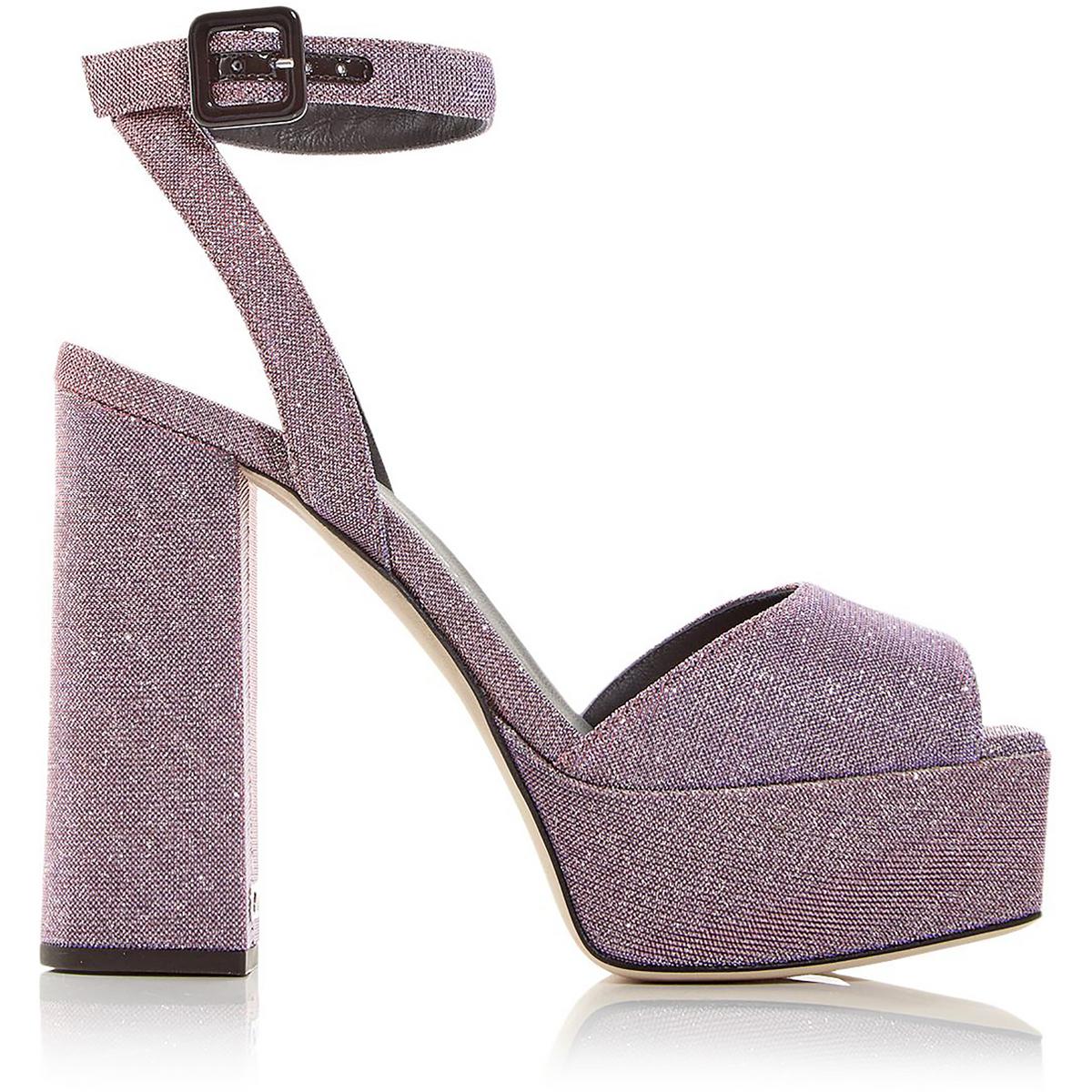 Blasvegas 80 Womens Glitter Ankle Strap Platform Sandals