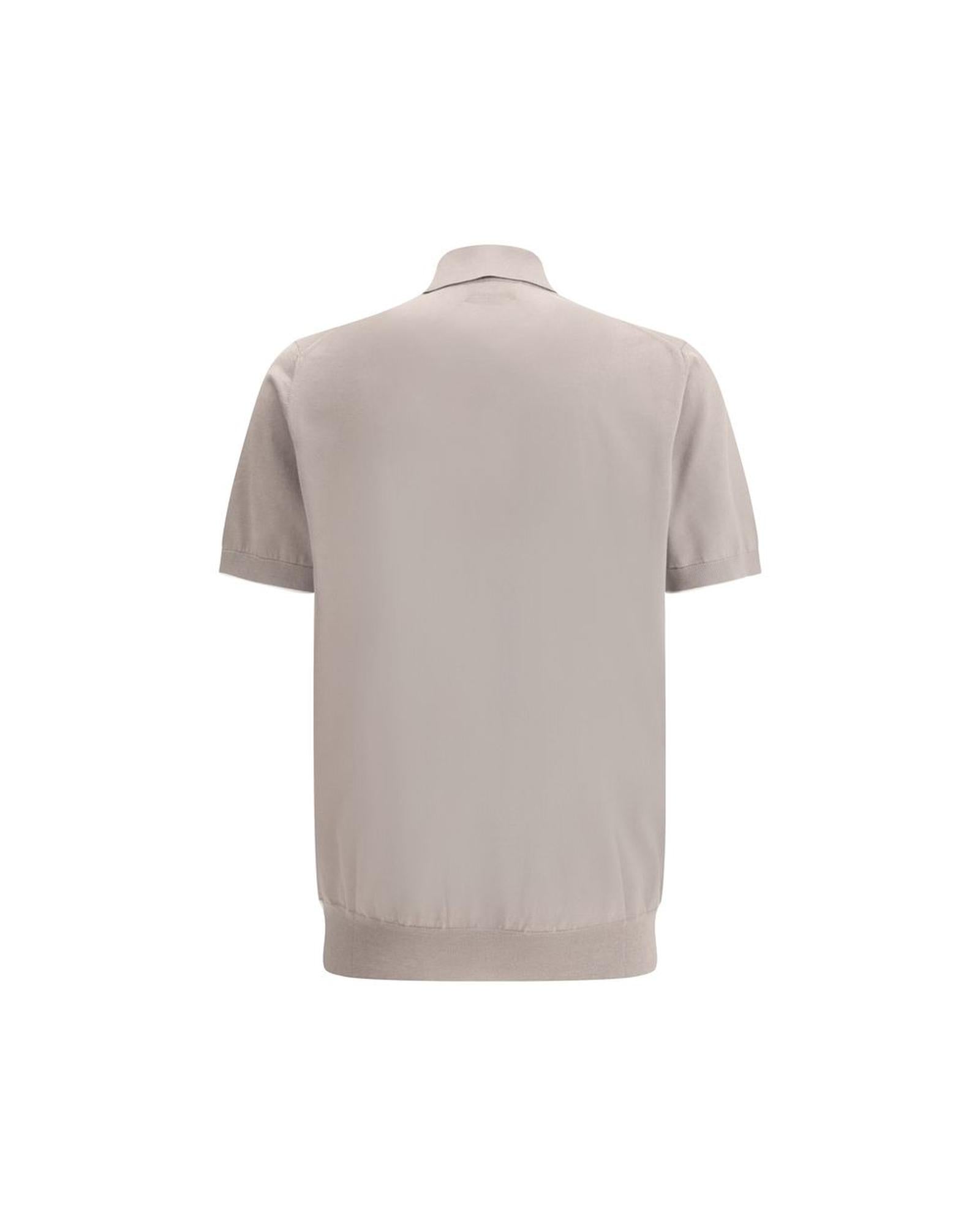 Brunello Cucinelli hort leeve Knitted Polo hirt M29800125 Men Brown