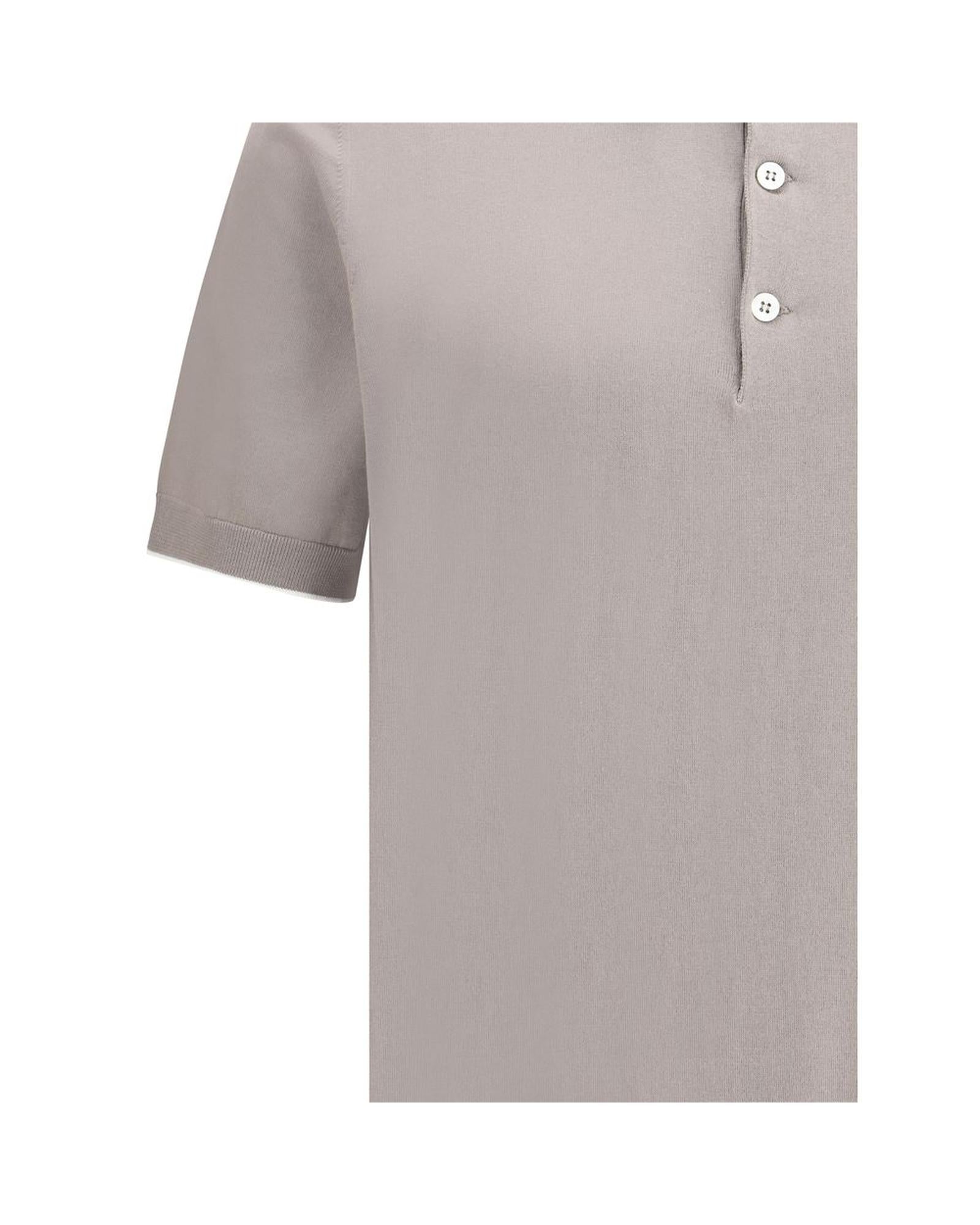 Brunello Cucinelli hort leeve Knitted Polo hirt M29800125 Men Brown