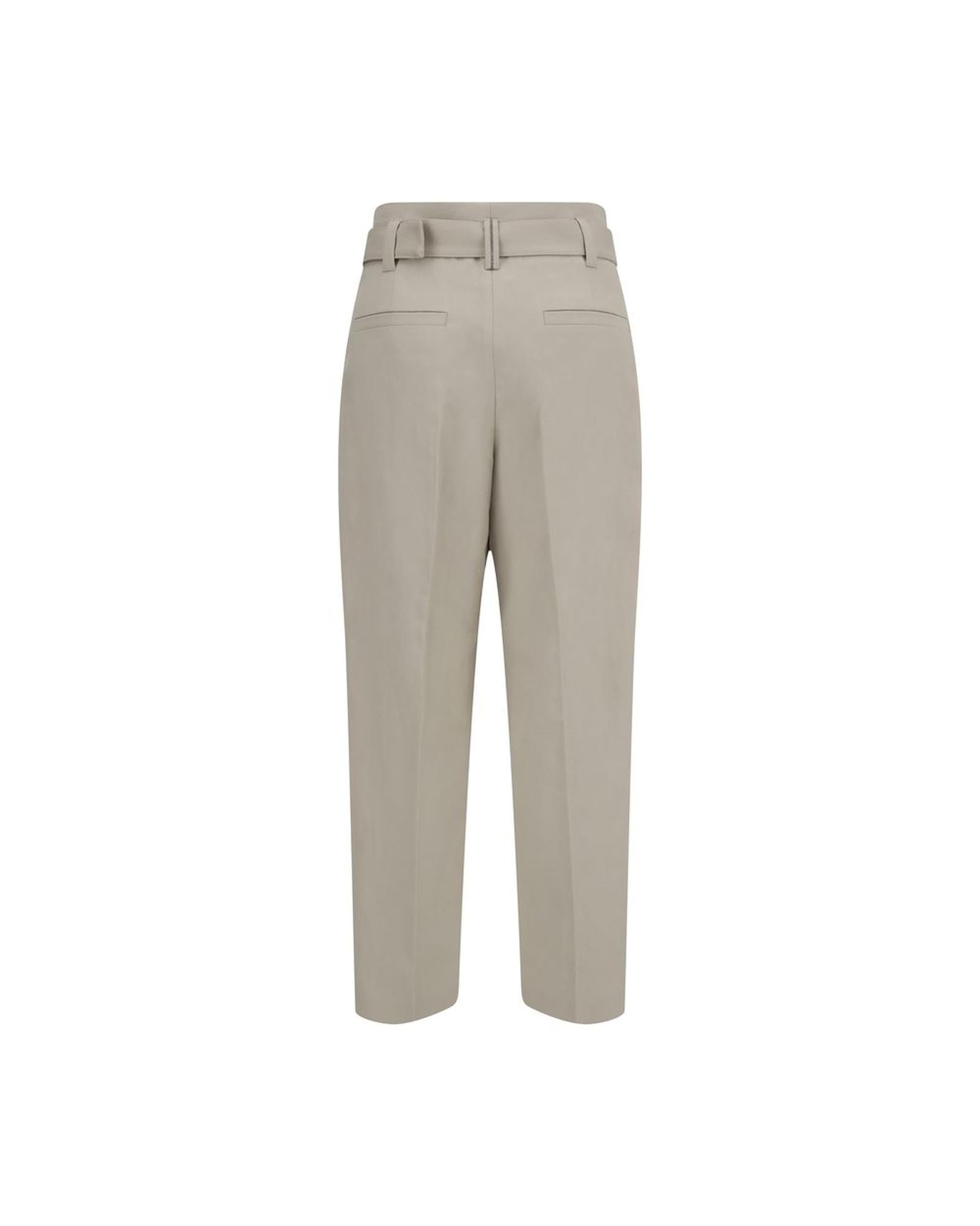 Brunello Cucinelli Belted HighWaisted Trousers Women Cream Jeans & Pants