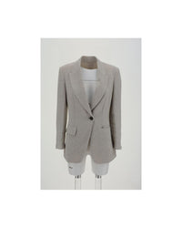 Brunello Cucinelli Linen Blazer Classic Fit Women Gray Coats Gray