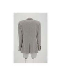 Brunello Cucinelli Linen Blazer Classic Fit Women Gray Coats