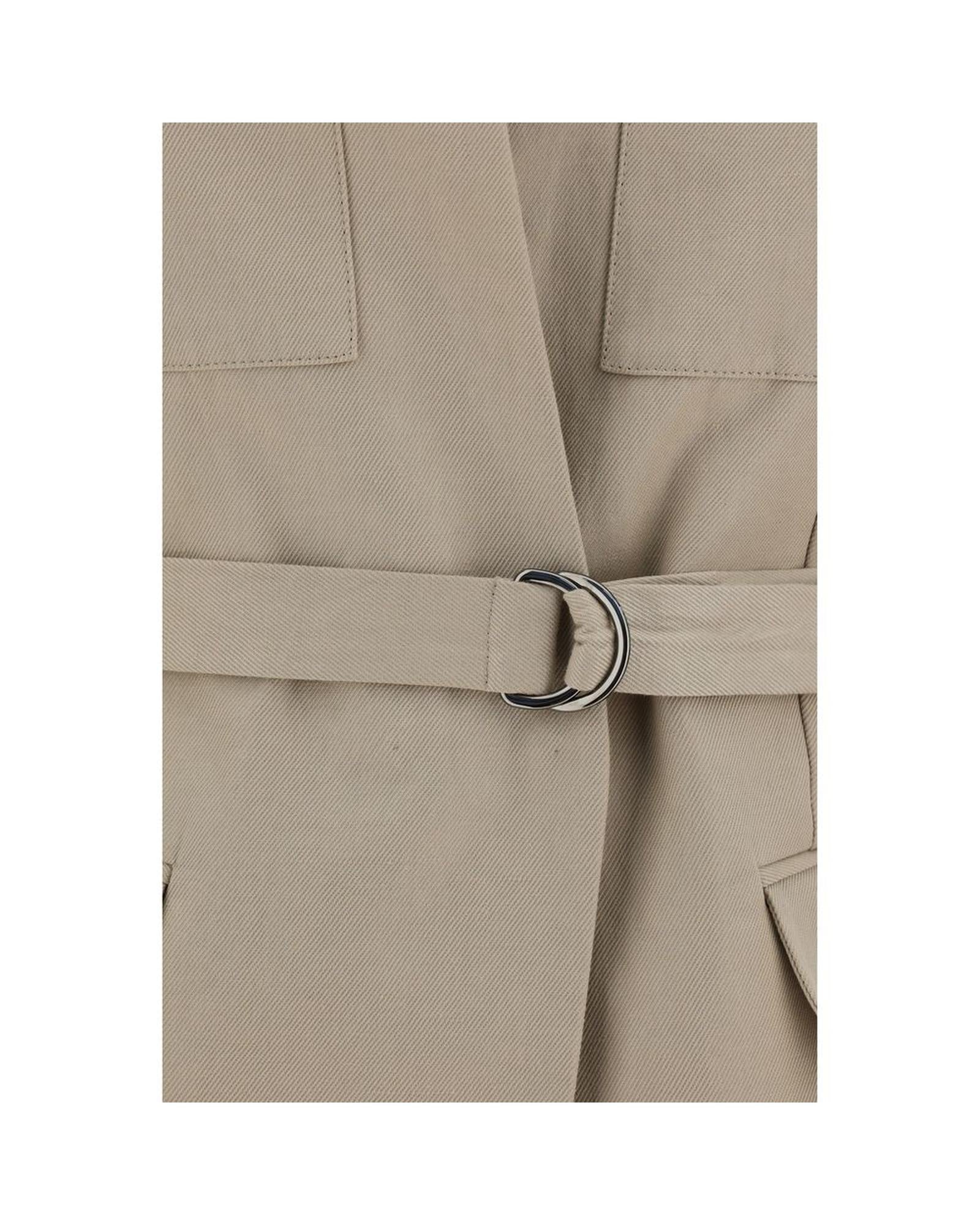 Brunello Cucinelli Belted Sleeveless Vest Women Beige Jackets & Coats