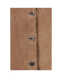 Brunello Cucinelli Oversized Suede Jacket Model 7326 Women Brown Coats