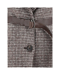Brunello Cucinelli Houndstooth Belted Blazer Women Brown Jackets & Coats