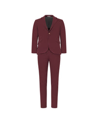 Brunello Cucinelli Textured Wool Single-Breasted Tailored Suit Bordeaux