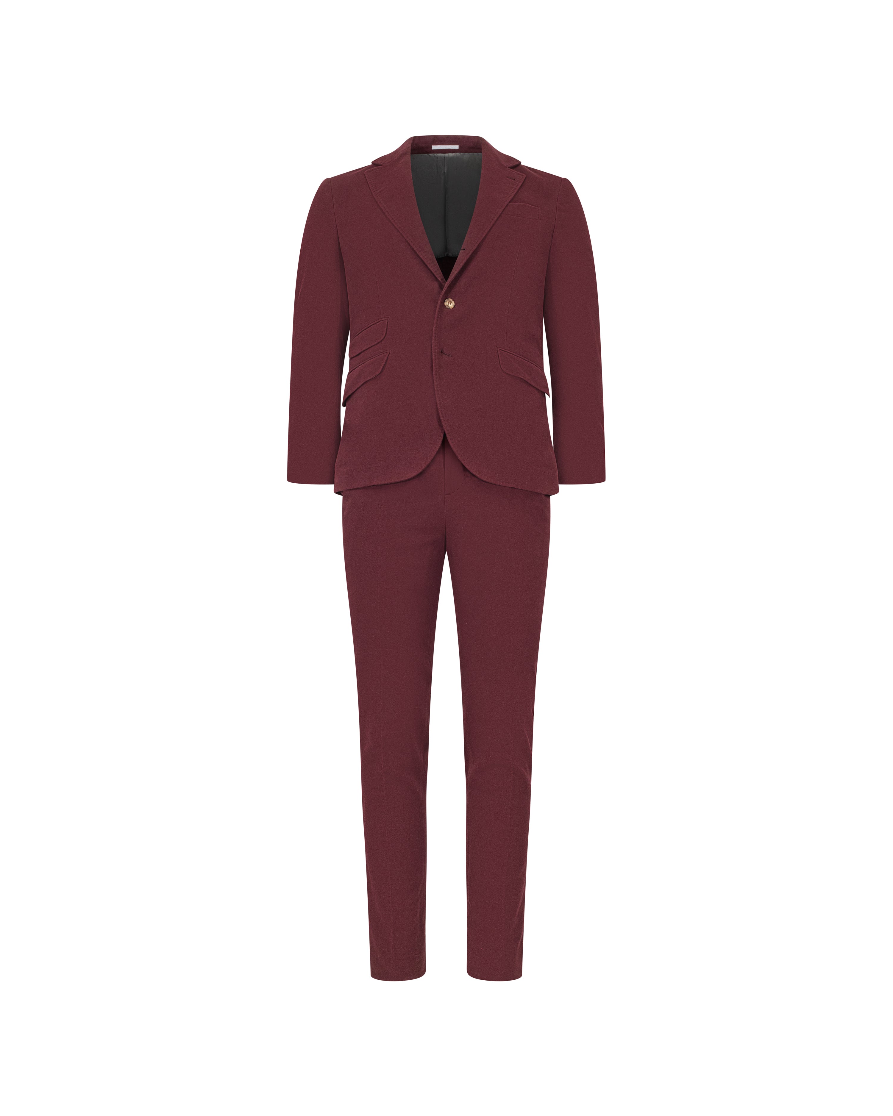 Brunello Cucinelli Textured Wool Single-Breasted Tailored Suit Bordeaux