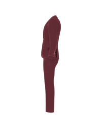Brunello Cucinelli Textured Wool Single-Breasted Tailored Suit Bordeaux