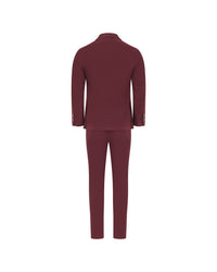 Brunello Cucinelli Textured Wool Single-Breasted Tailored Suit Bordeaux