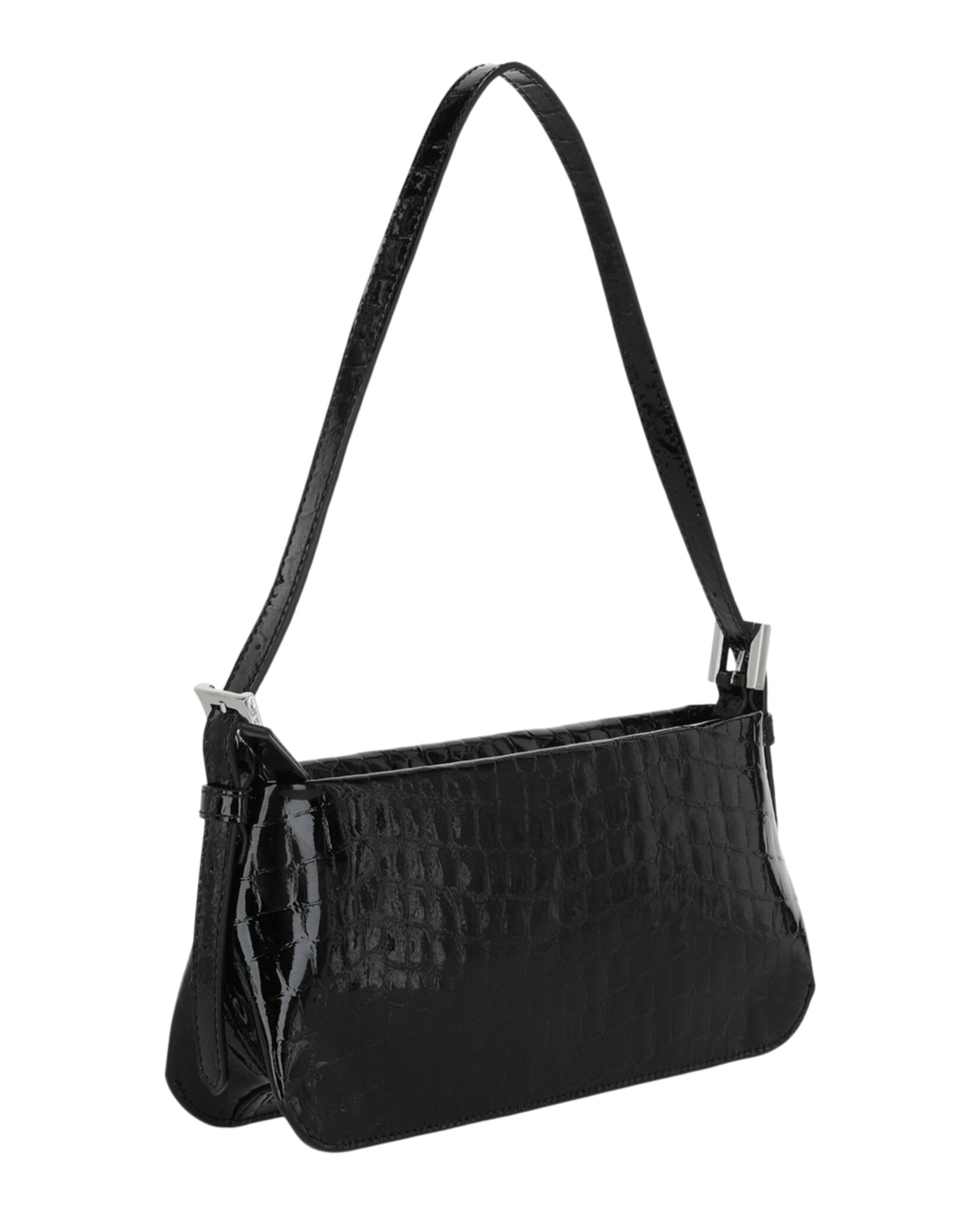 ByFar Womens Dulce Crocodile Embossed Shoulder Bag