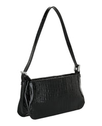 ByFar Womens Dulce Crocodile Embossed Shoulder Bag