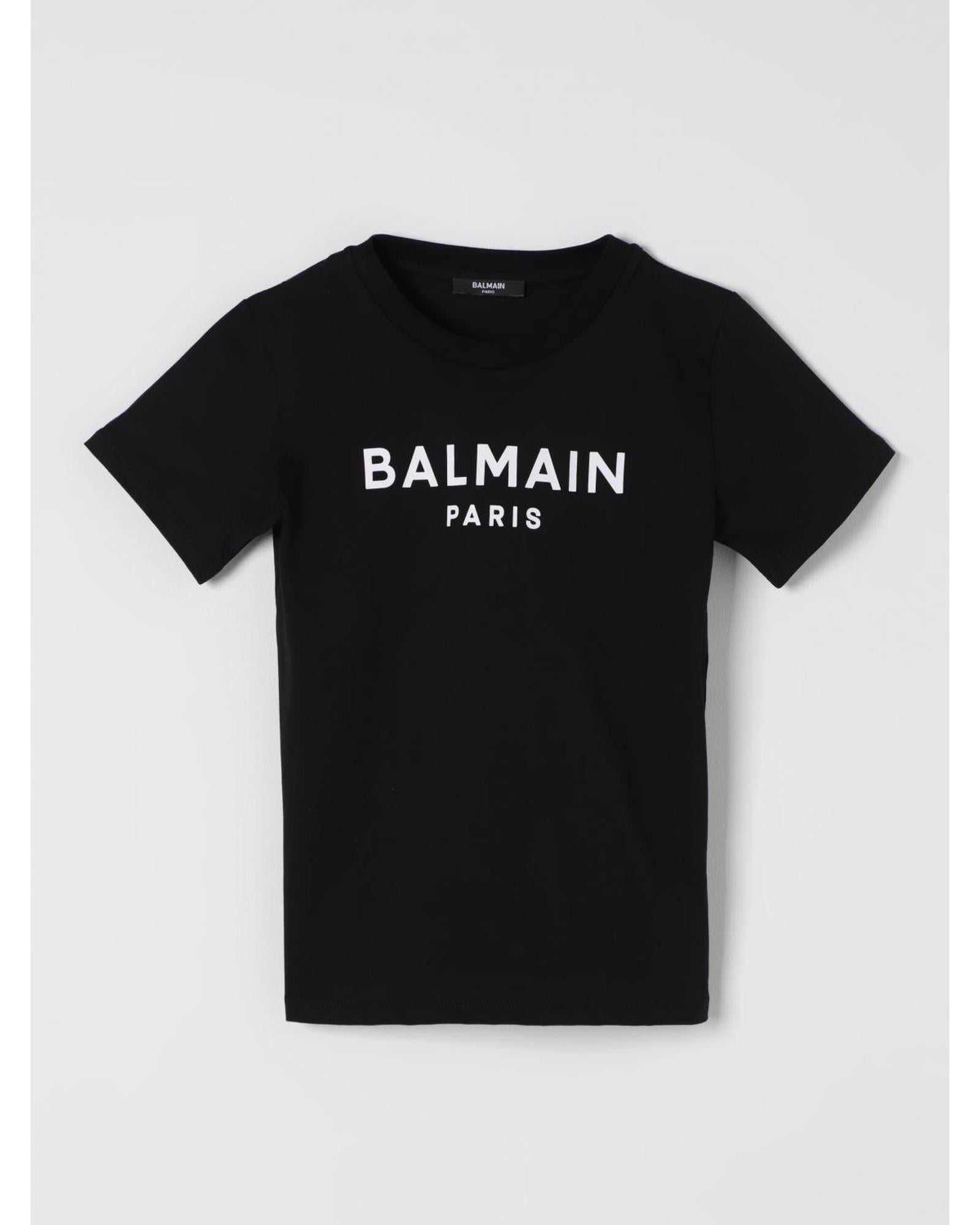 Balmain Paris Logo Tee Kids Black T-Shirts