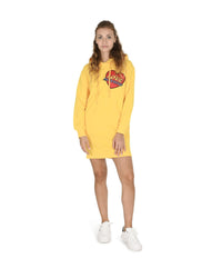 Moschino Hooded Sweatshirt Dress with Graphic Detail Casual Style Women Yellow Clothing