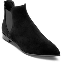 Womens Solid Suede Ankle Boots 7 Medium Black Suede