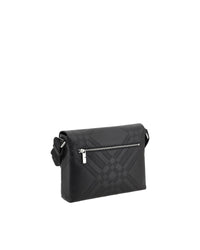 Burberry Embossed Leather Crossbody Bag Men Black Shoulder Bags
