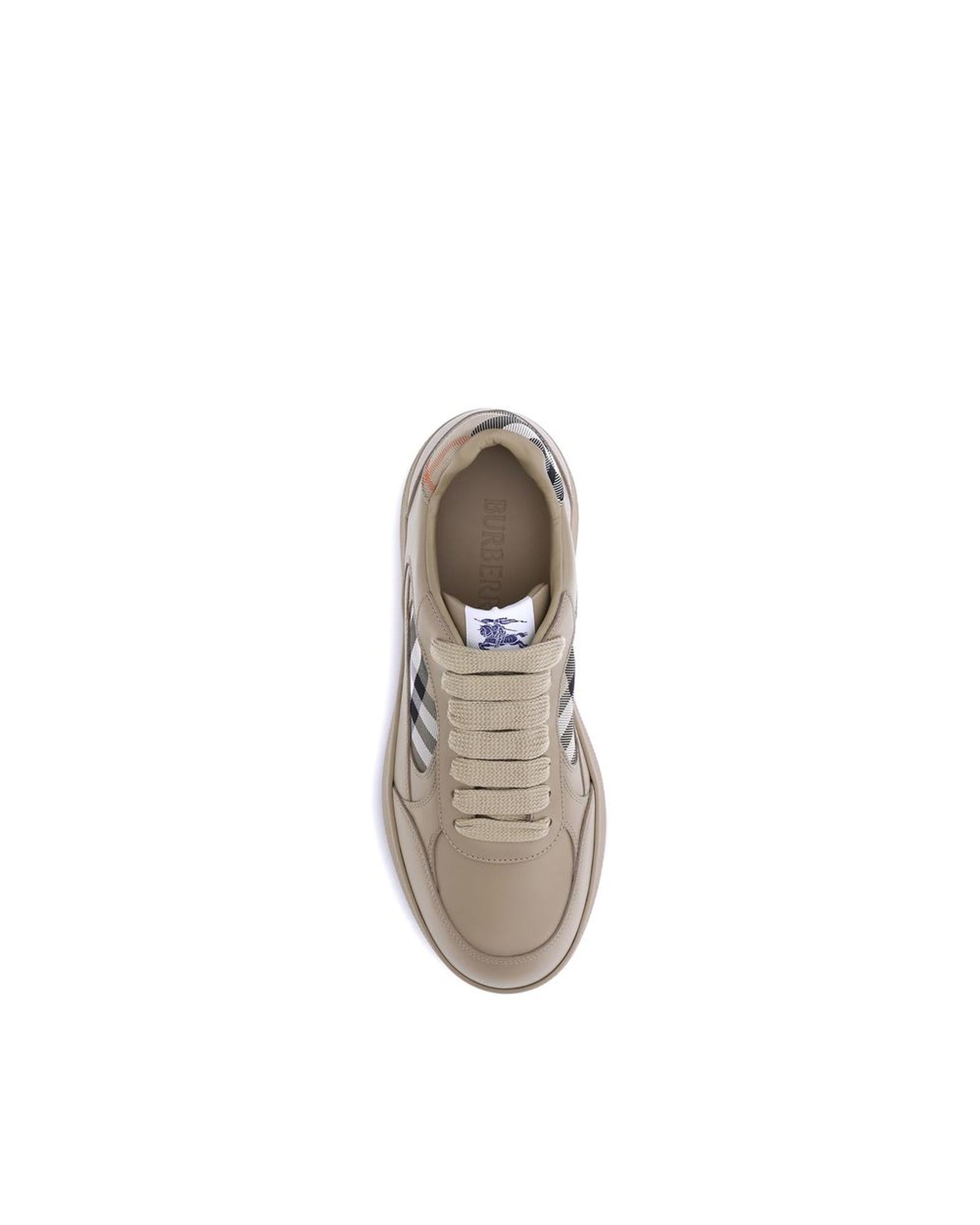 Burberry Arthur Leather Sneakers Men Beige