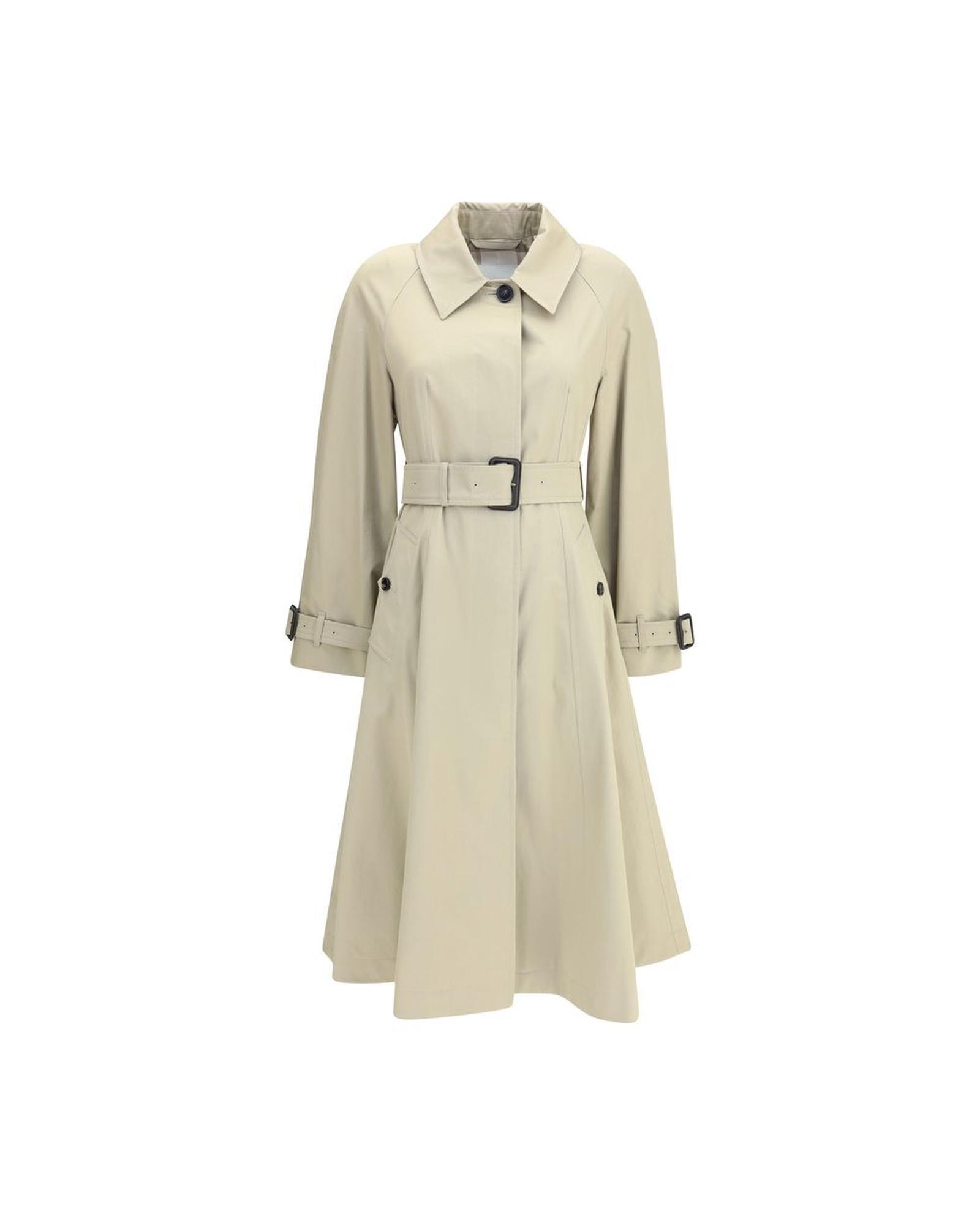 Burberry ALine Belted Trench Coat Women Beige Jackets & Coats